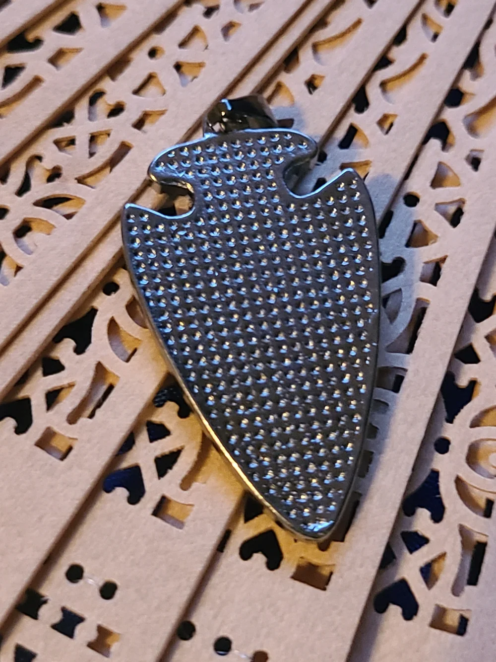 Vintage Men's Eagle Shield Pendant in Black and Brown